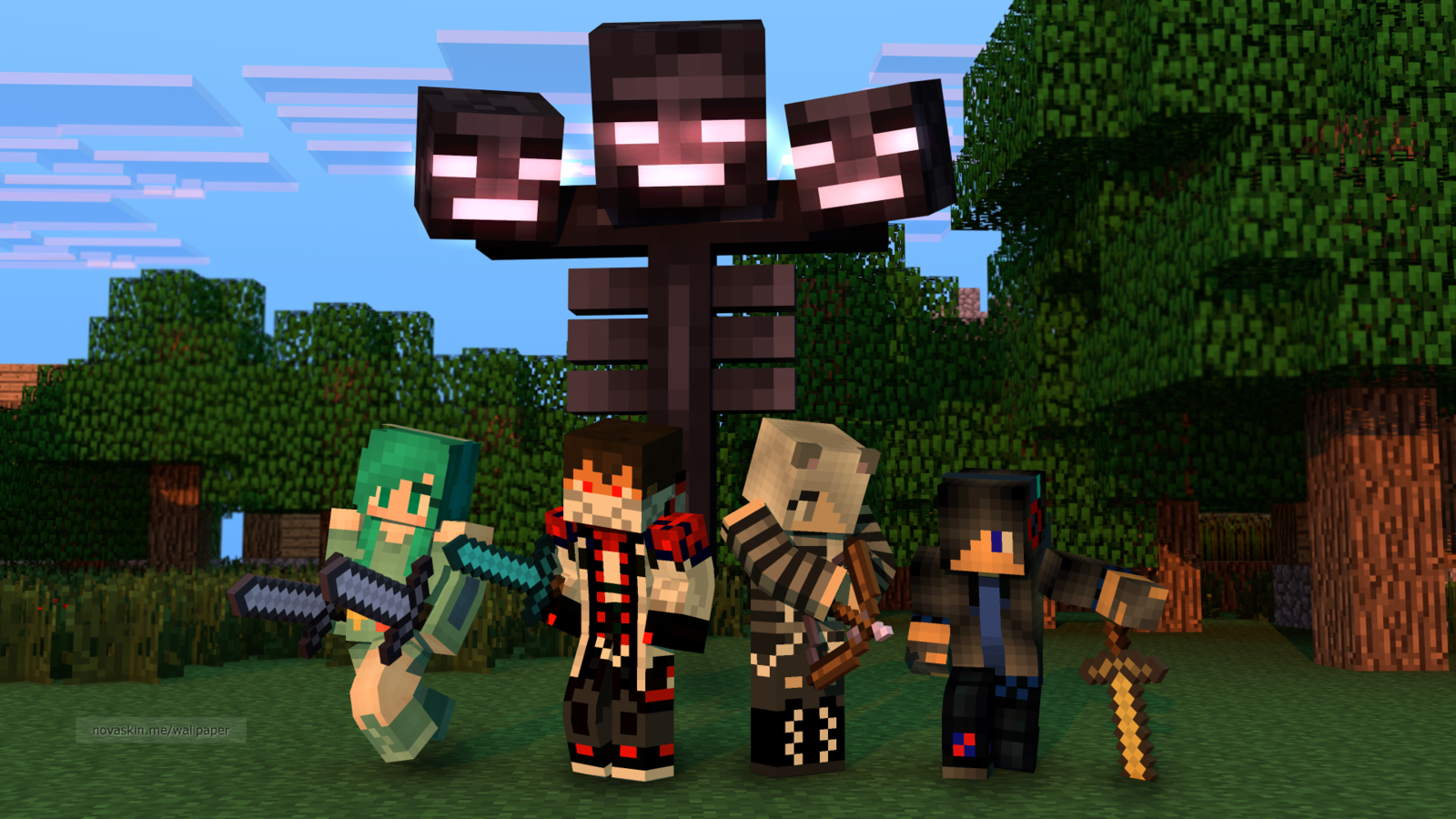 Minecraft Wither Behind Us By Natom96