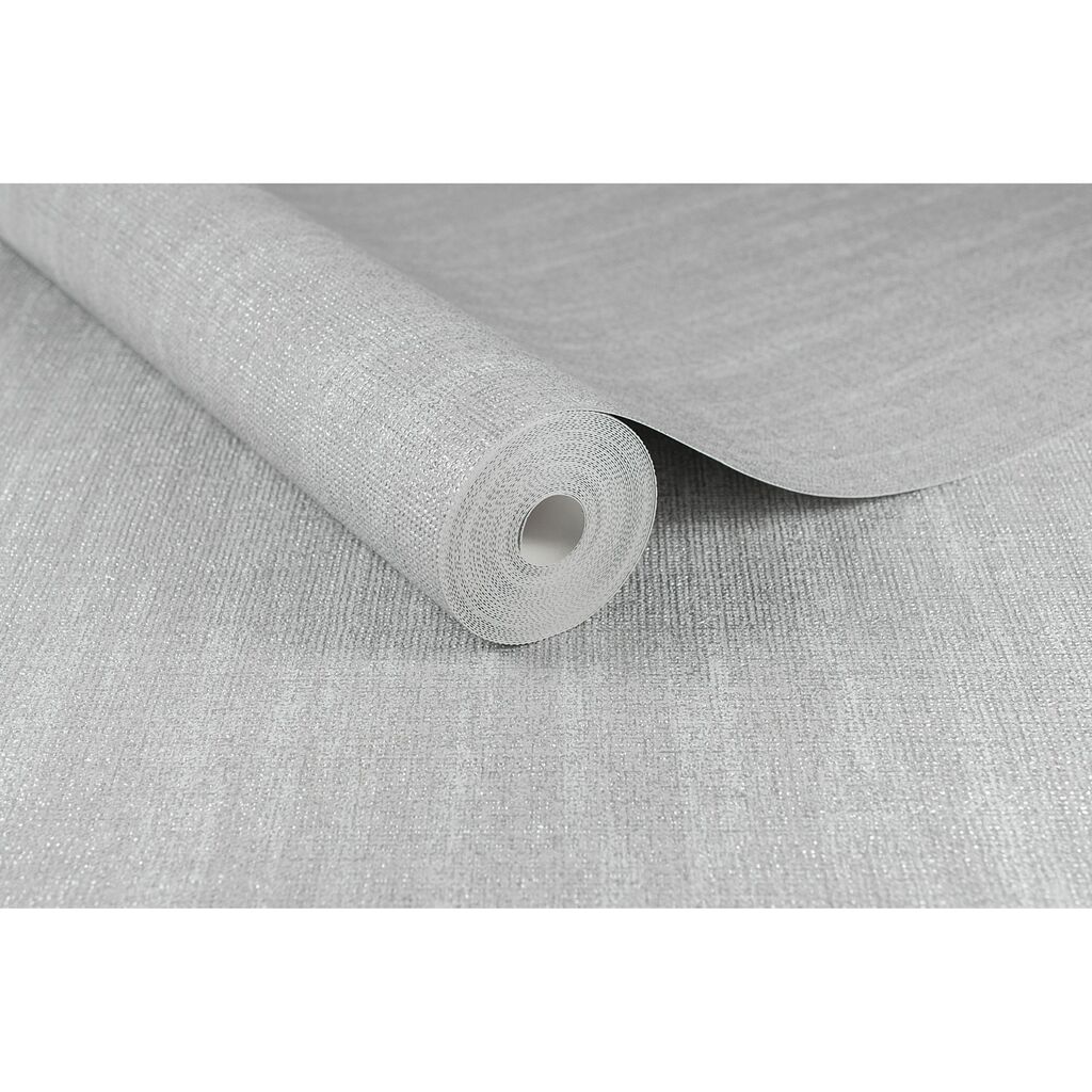 Chenille Silver Wallpaper White Boutique