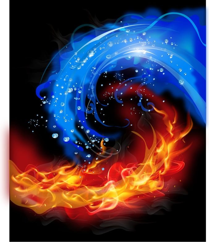 Fire And Water Vector Image 365psd