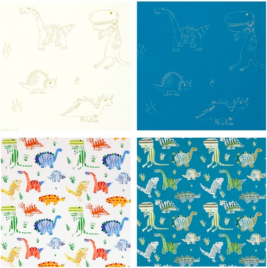 Dinosaur Wallpaper Fabrics Are Available From Just Kids