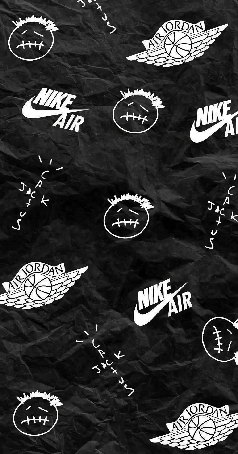 Scattered Nike iPhone Logos Wallpaper