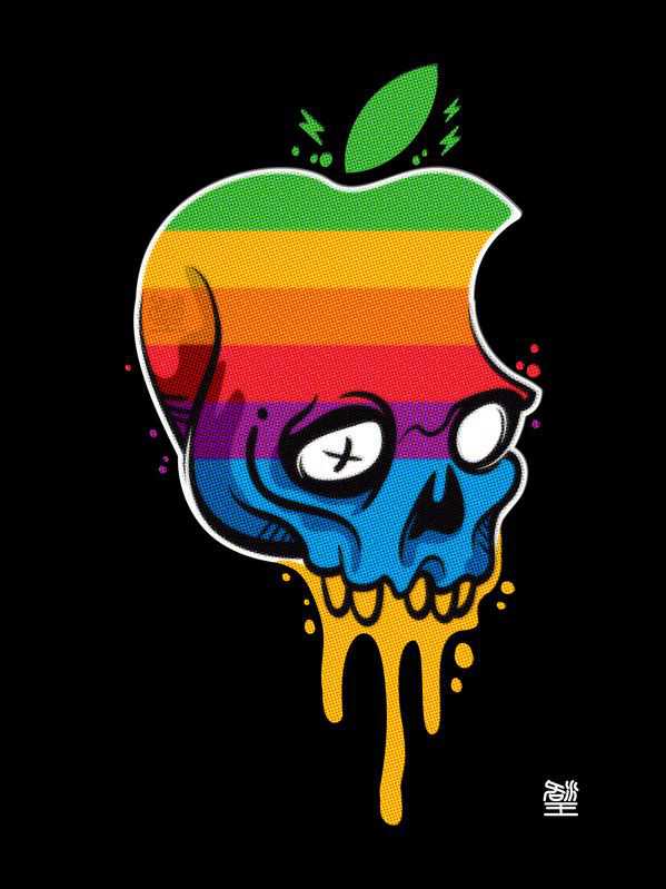 Hackintosh iPhone On Cool Graffiti Apple Logo