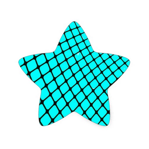 Aqua Diamond Shaped Digital Wallpaper Pattern Star Sticker