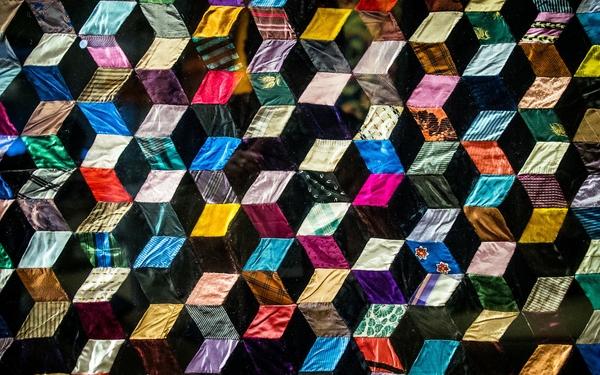 Cubes 3d Quilt Fabric Wallpaper Desktop