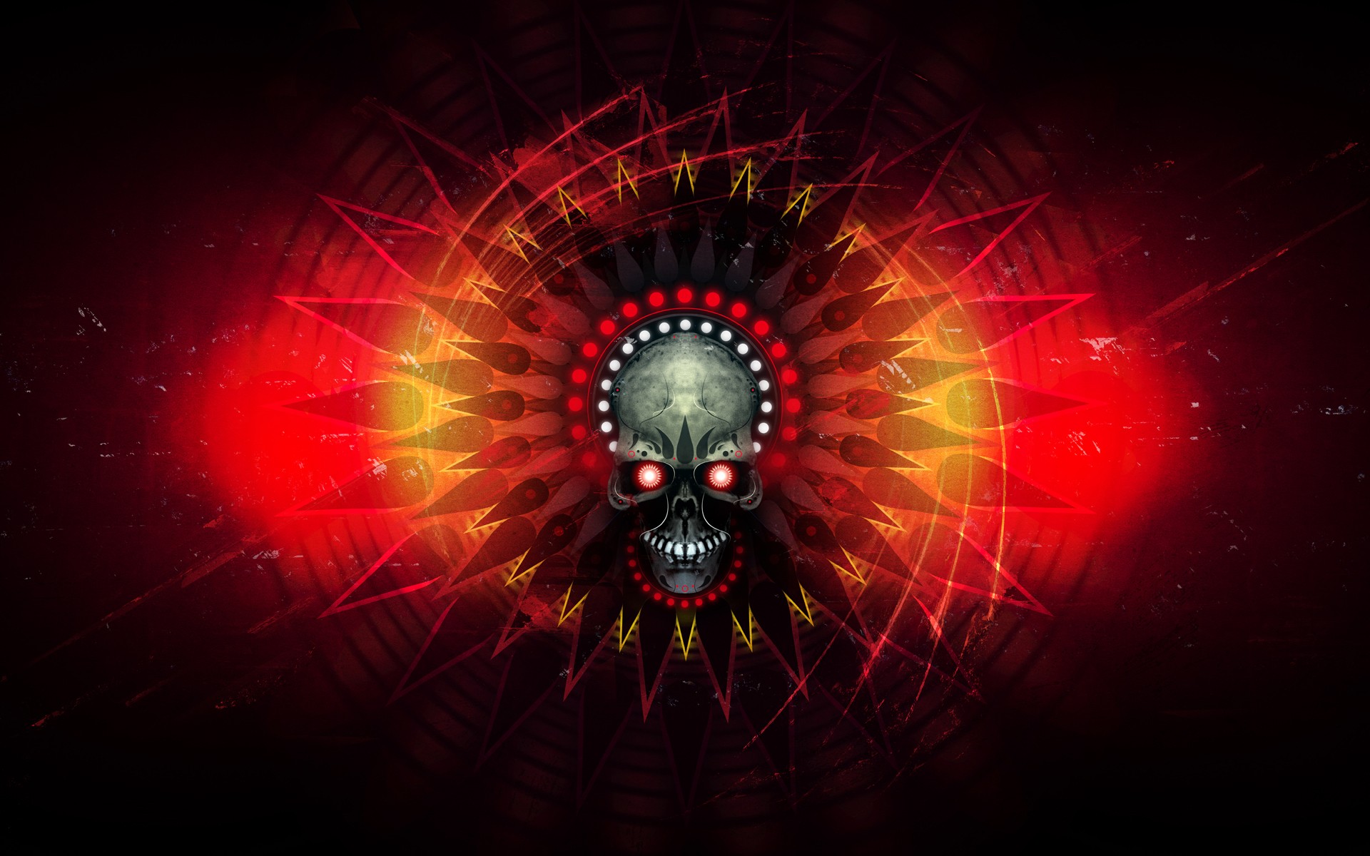 Skull On Fire Background Black HD Wallpaper Pictures