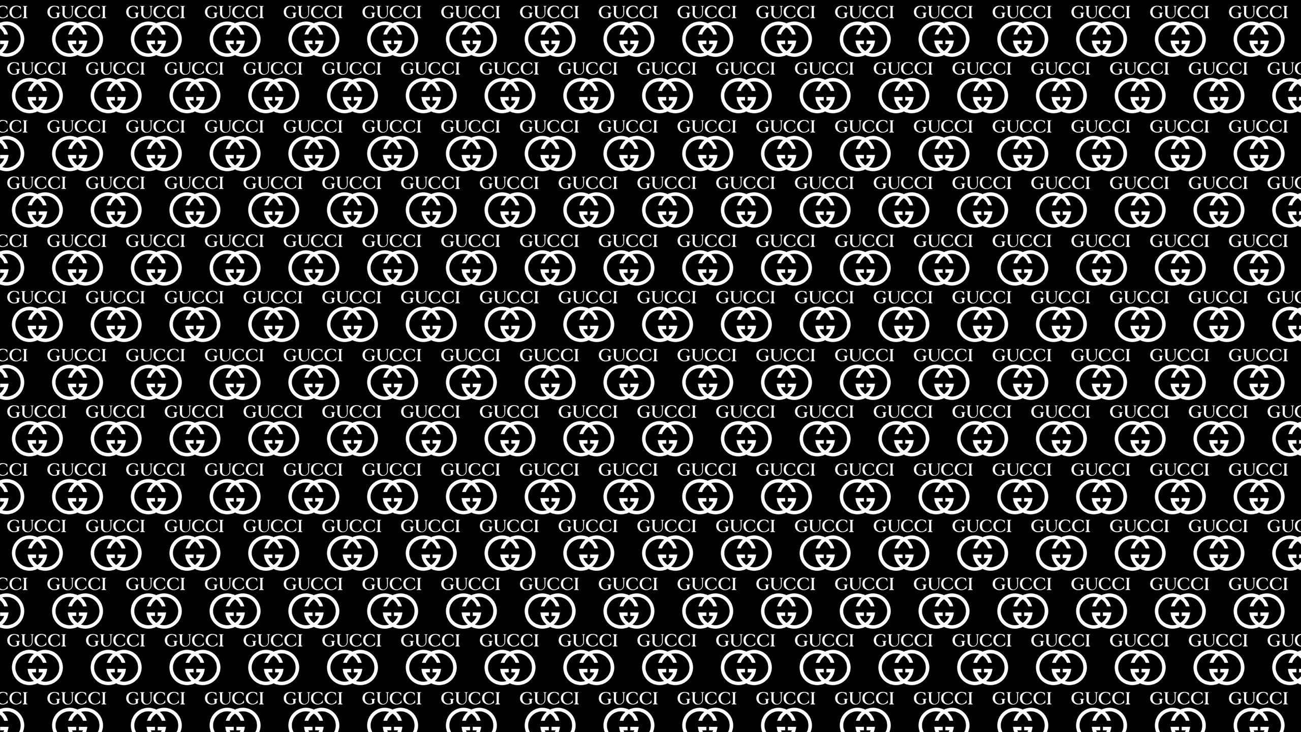 Gucci Monogram Pattern Wallpaper - Black and White