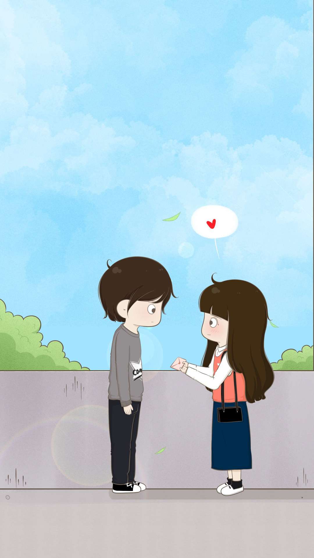 Cute Couple Cartoon Wallpaper