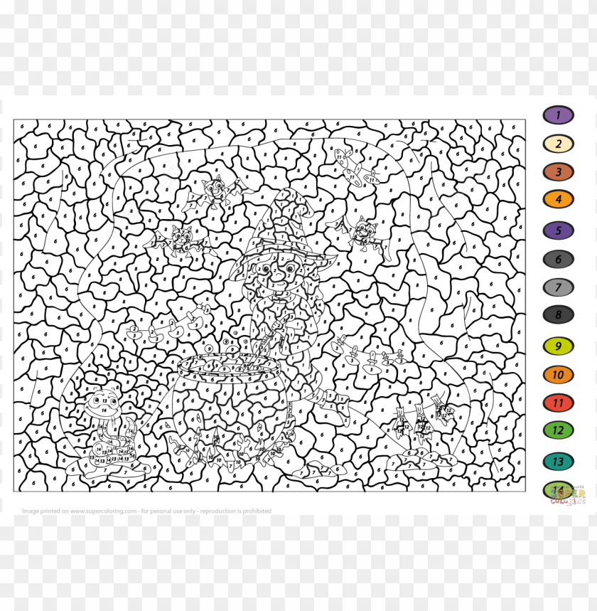 Coloring S For Teenagers Difficult Color By Number Png Image