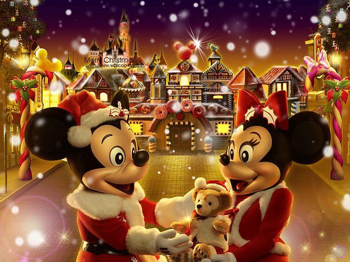 Disney Mickey Mouse Christmas Cartoon Wallpaper