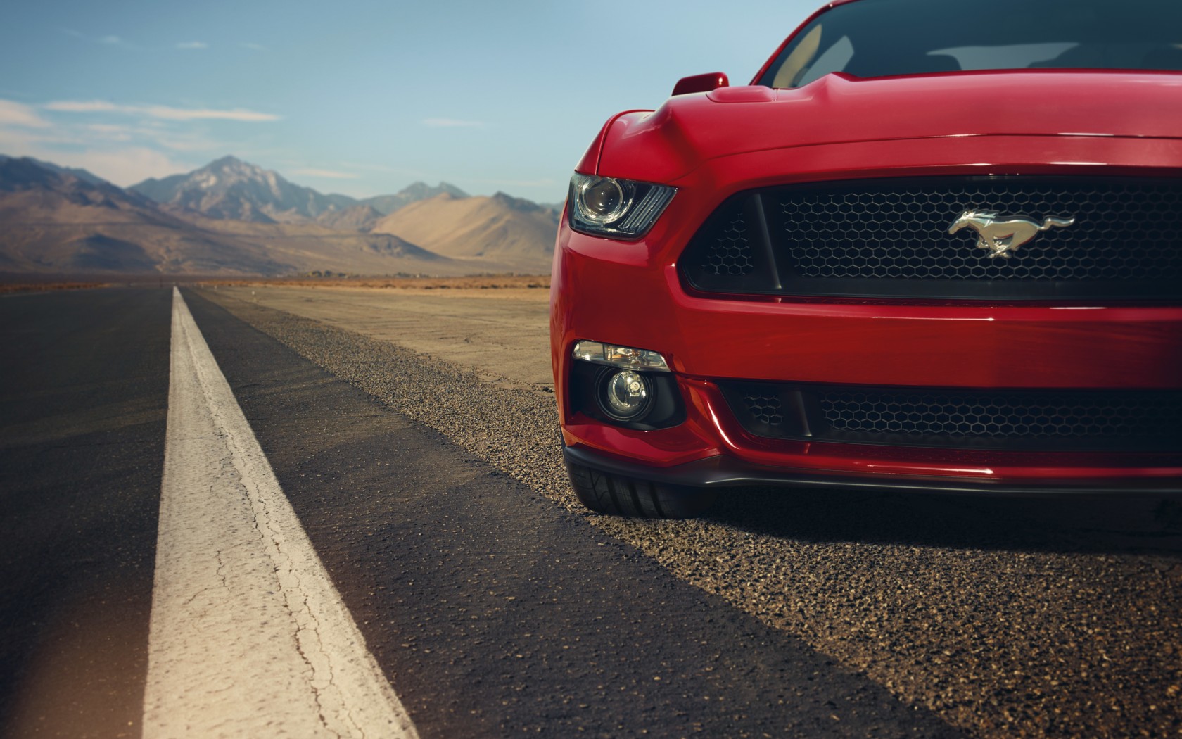 Ford Mustang Gt Red Muscle Car Desktop Wallpaper