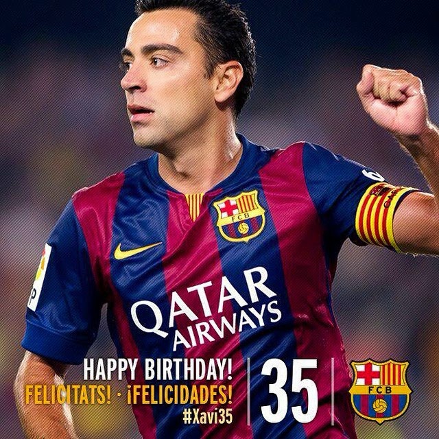 Xavi Hernandez Happy Birthday Fc Barcelona Photo