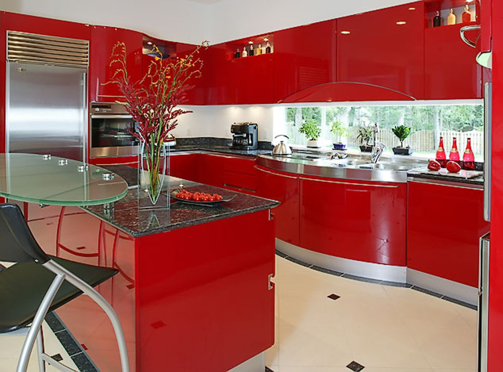 Red Kitchen Designs Photo Gallery