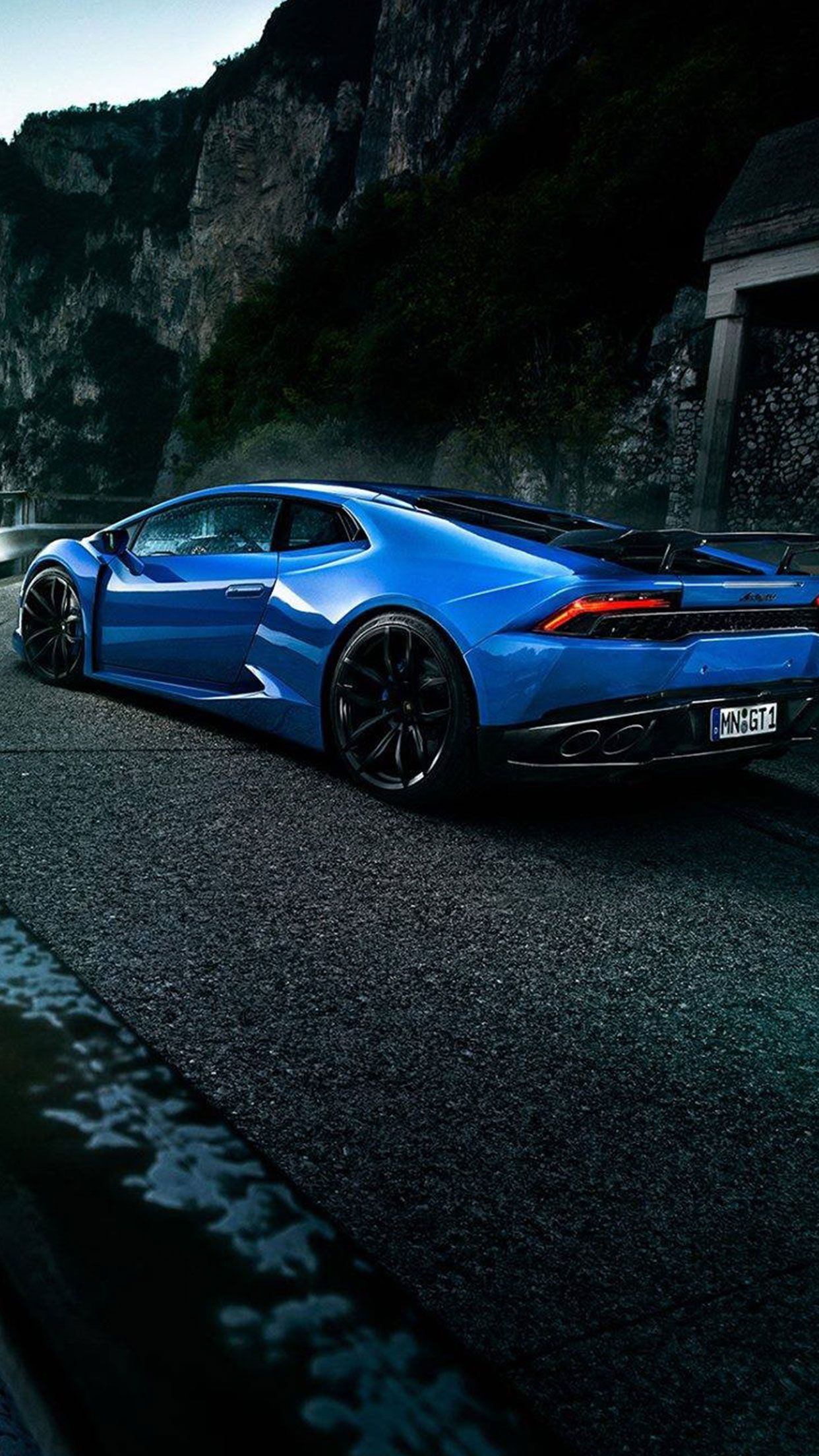 Blue Lamborghini Car Wallpaper iPhone Android