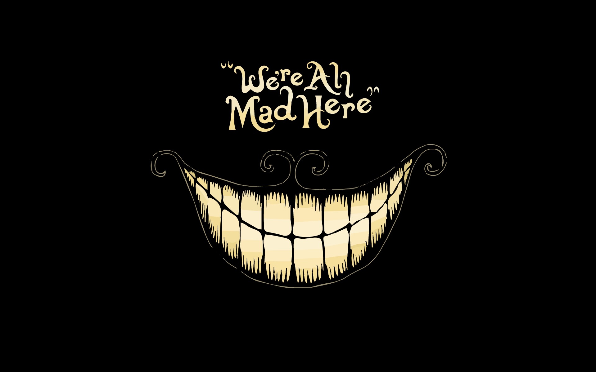 Cheshire Cat Black Background Madness Wallpaper Photos Pictures
