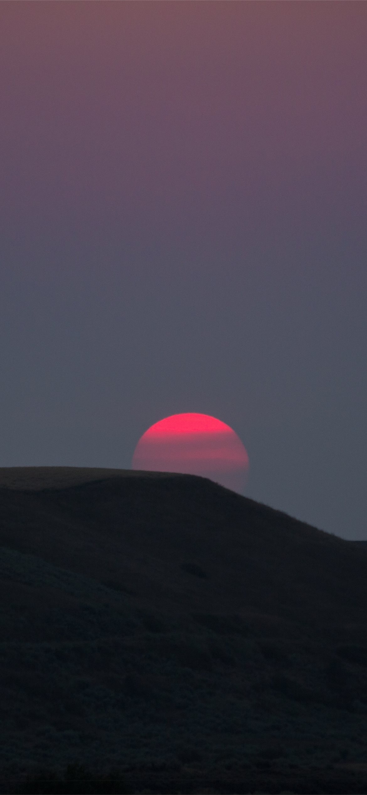 Red Sun Landscape Sunset Dark 5k iPhone Wallpaper