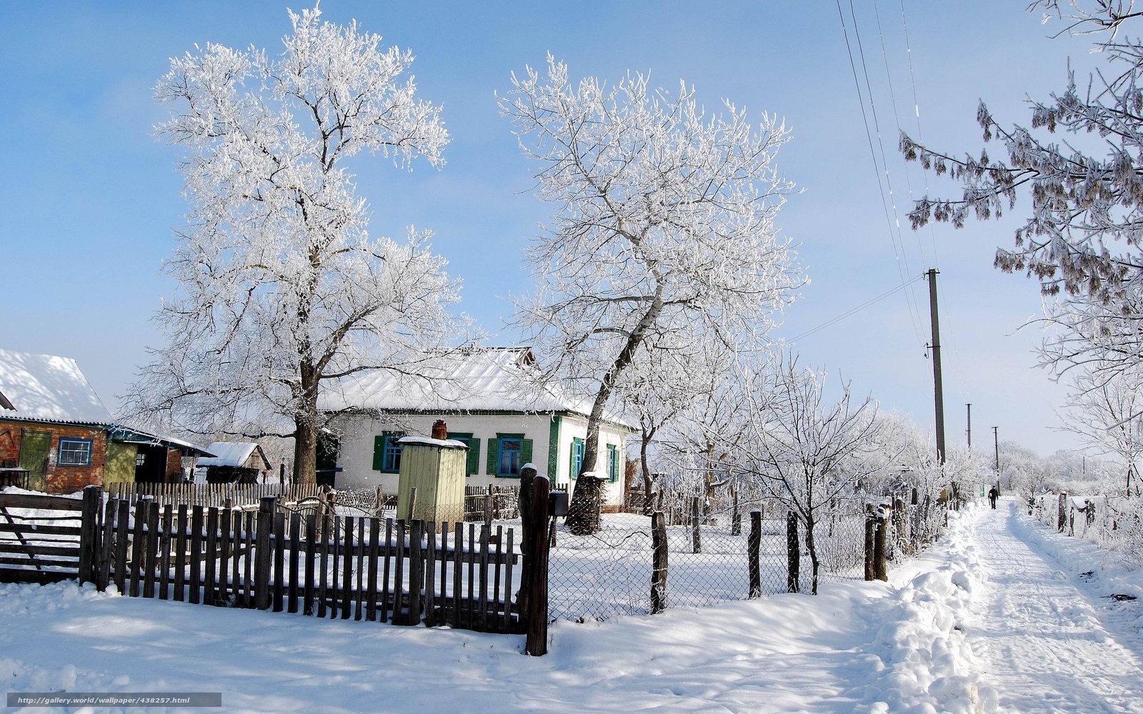 Wallpaper Winter Village Landscape Desktop