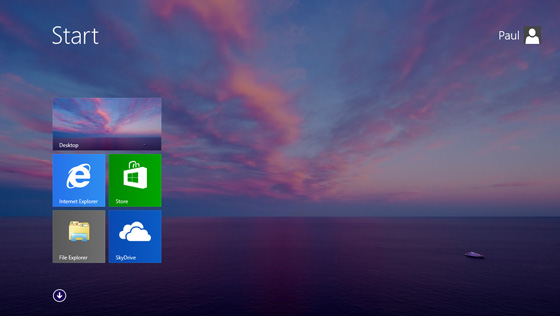 Windows Blue Start Screen With The Same Wallpaper As