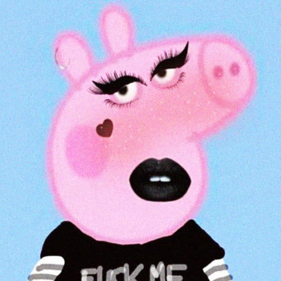 Funny Baddie Rockstar Peppa Pig Picture Wallpaper