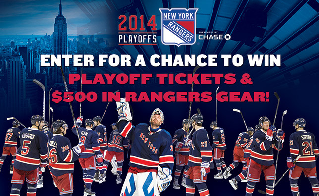 New York Rangers Round Playoff Tickets Sweepstakes