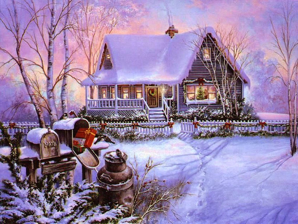 Sweet Homes Wallpaper Norman Rockwell Christmas House HD