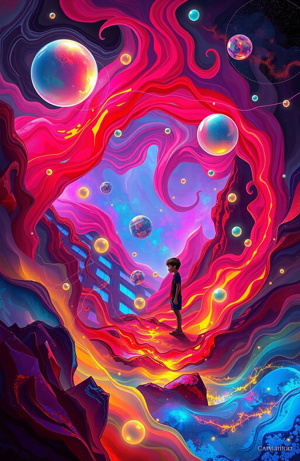 Abostrak Alone Boy Wallpaper