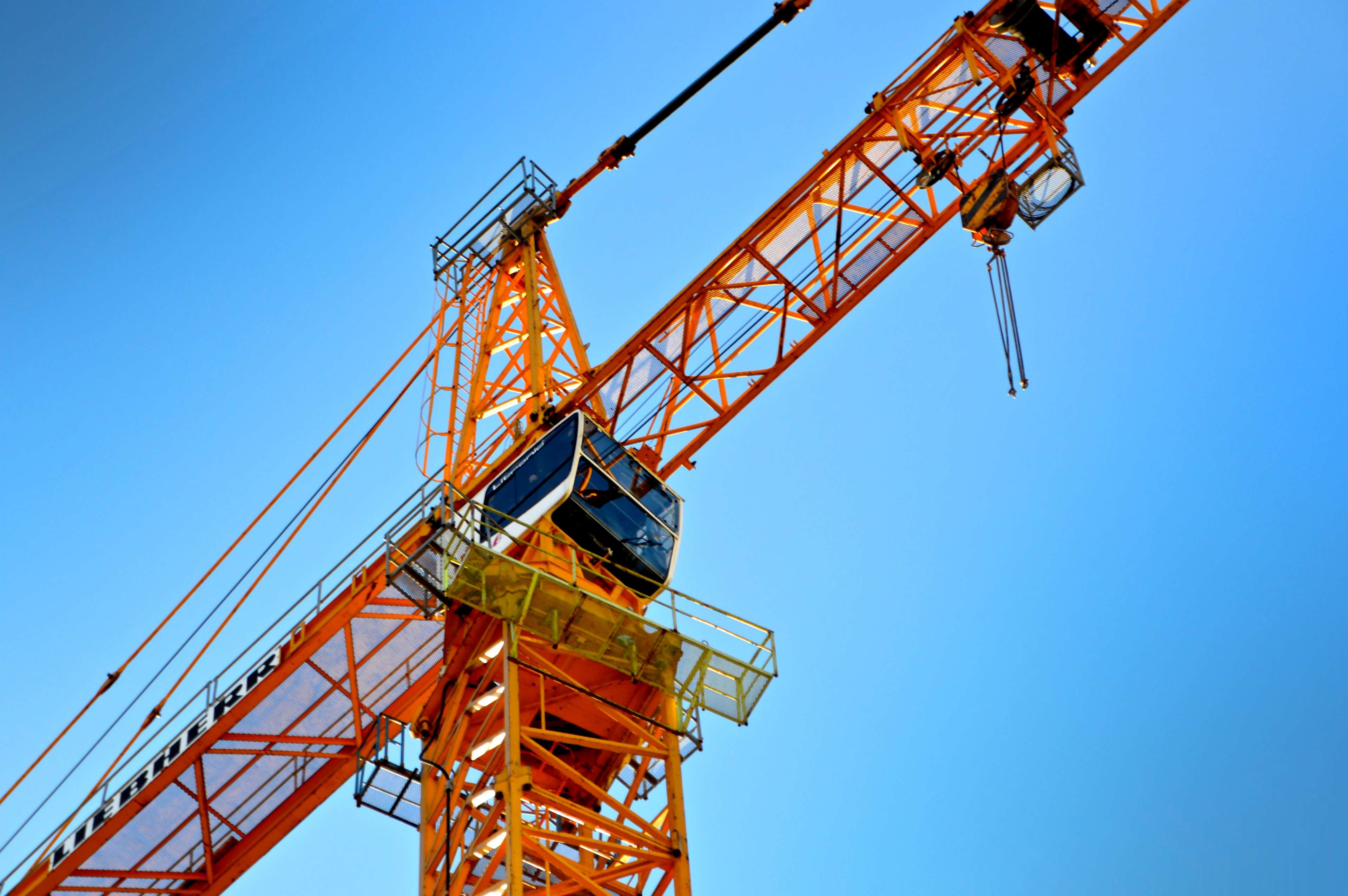 Construction Crane Drivers Cab Engineer Engineering Art Grid High Baukran Iron Kranhaus Metal Metallic Site Steel Cables Technology Turn Wallpaper