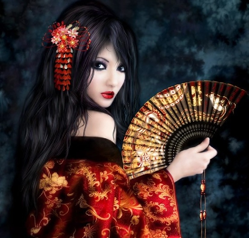 Geisha Oscura Wallpaper