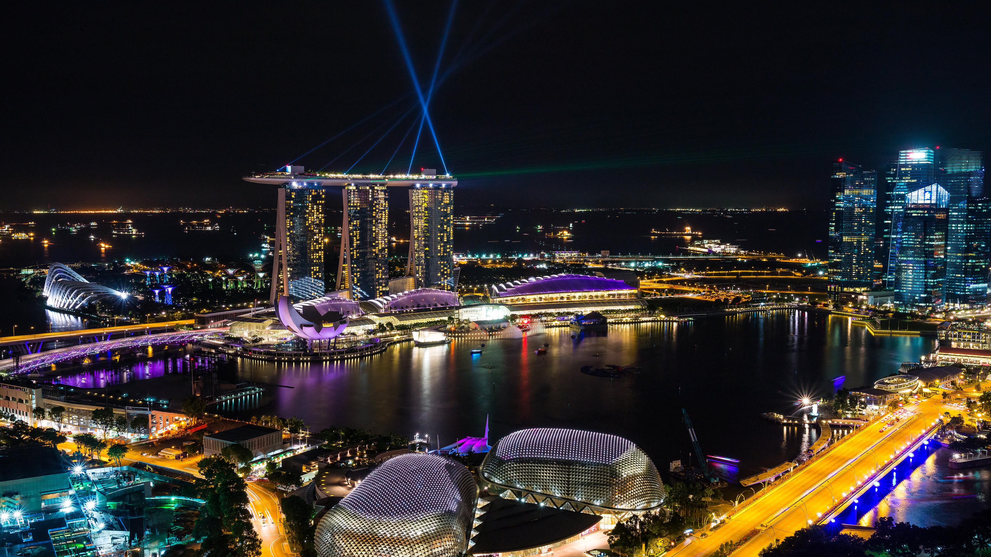 Singapore Marina Bay Night UHD 4k Wallpaper