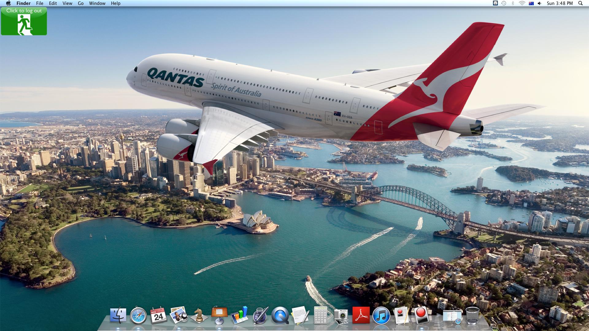 The Default Wallpaper On Puters In Qantas Club Is