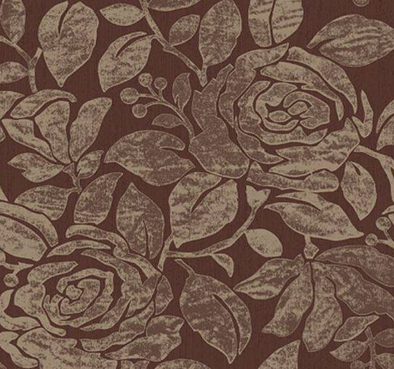 Romantic Large Scale Rose And Leaf Damask By Wallpaperyourworld