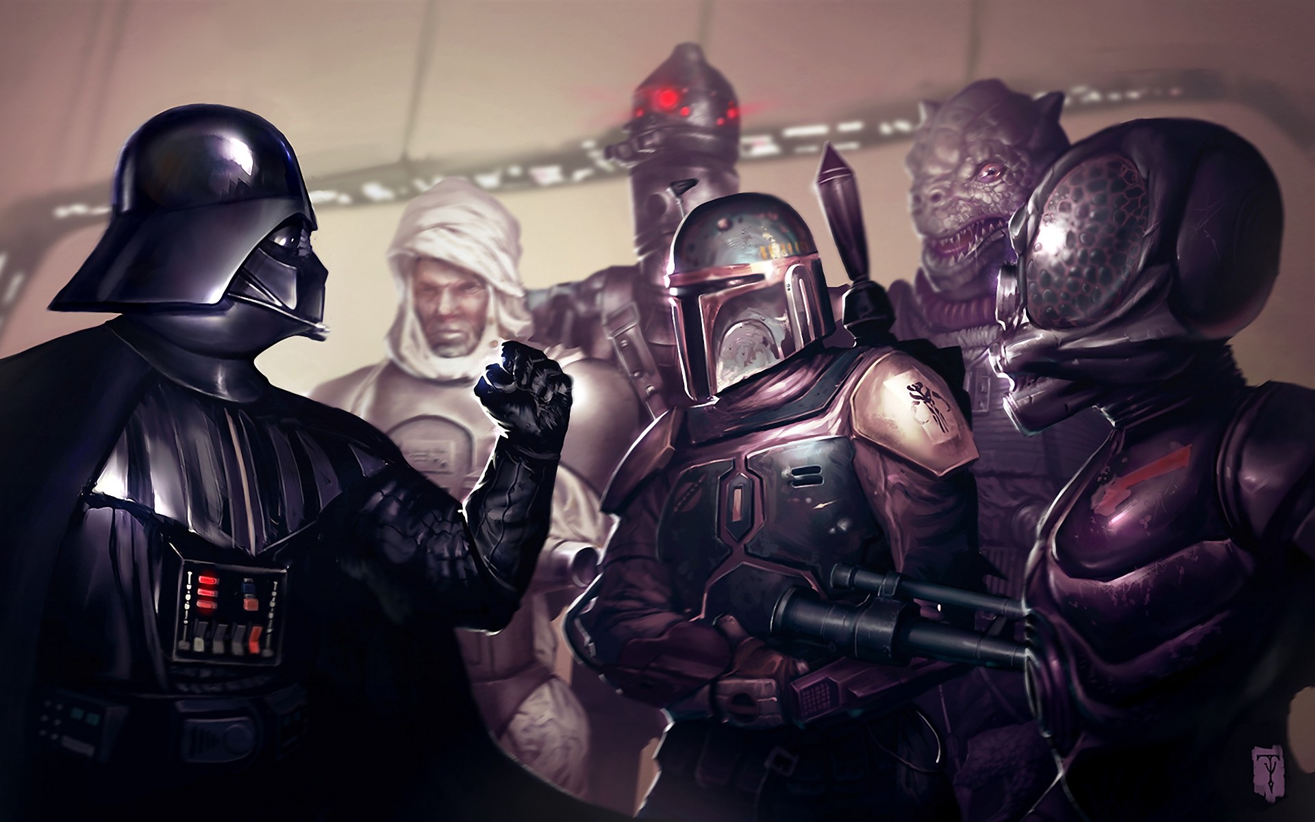 Star Wars Darth Vader Boba Fett bounty hunter wallpaper
