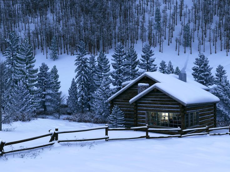 Log Cabin Cabins Winter And Desktop