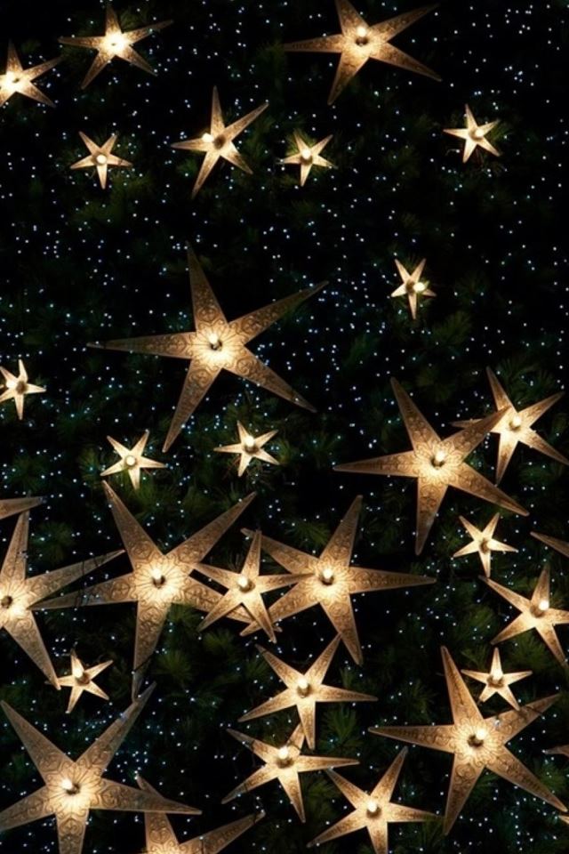 Abstract Christmas Sparkle Star Pattern iPhone 4s Wallpaper