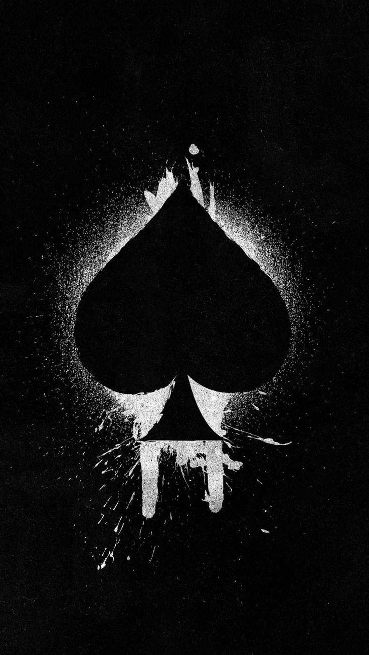 Spade Card iPhone Wallpaper Dark Phone