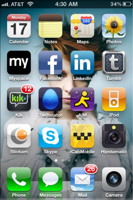 iphone home screen on