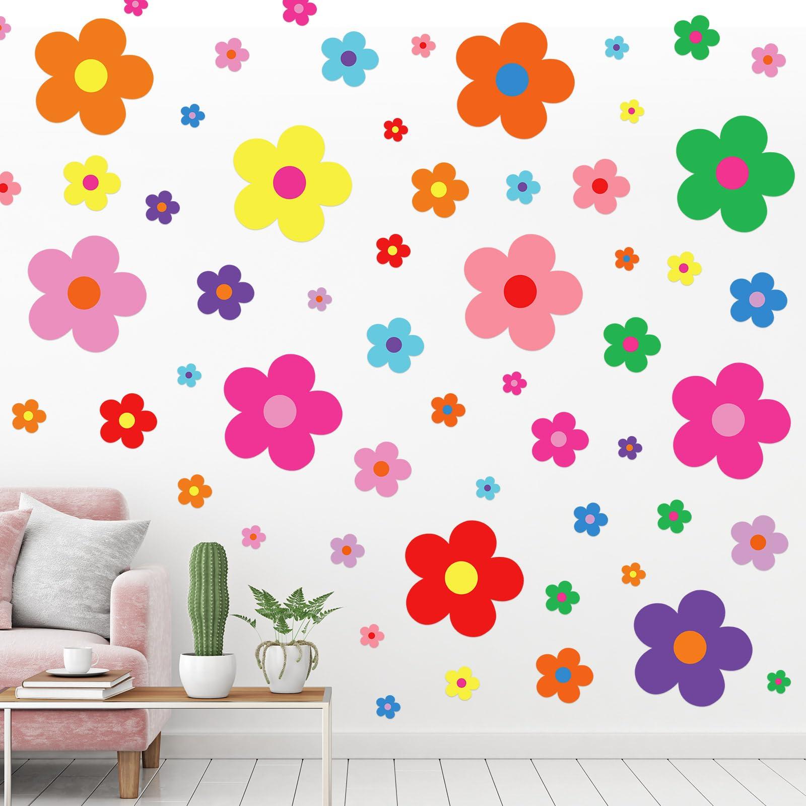 Amazoncom Pcs Y2k Cute Flowers Wall Sticker Colorful Floral