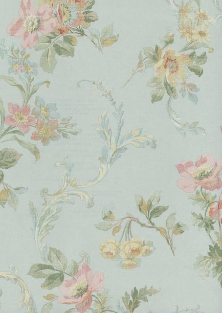 Springtime Cottage Brewster Wallcovering Contemporary Wallpaper