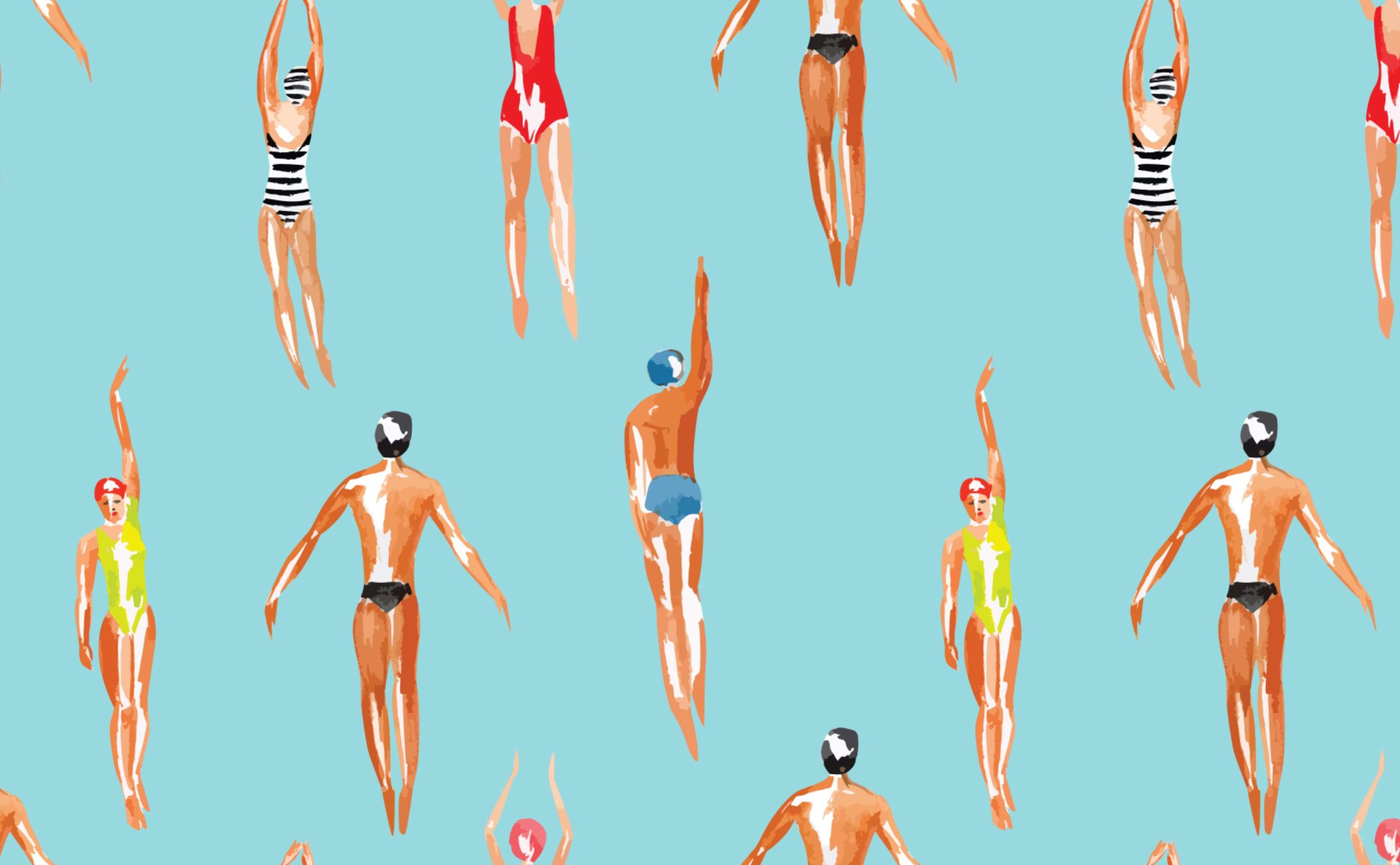 Swimmers in Water Wallpaper for Walls Swimmers 3028x1872