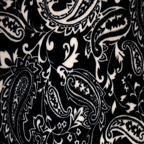 Shannon Fabrics Paisley Cuddle Print Black White Classic