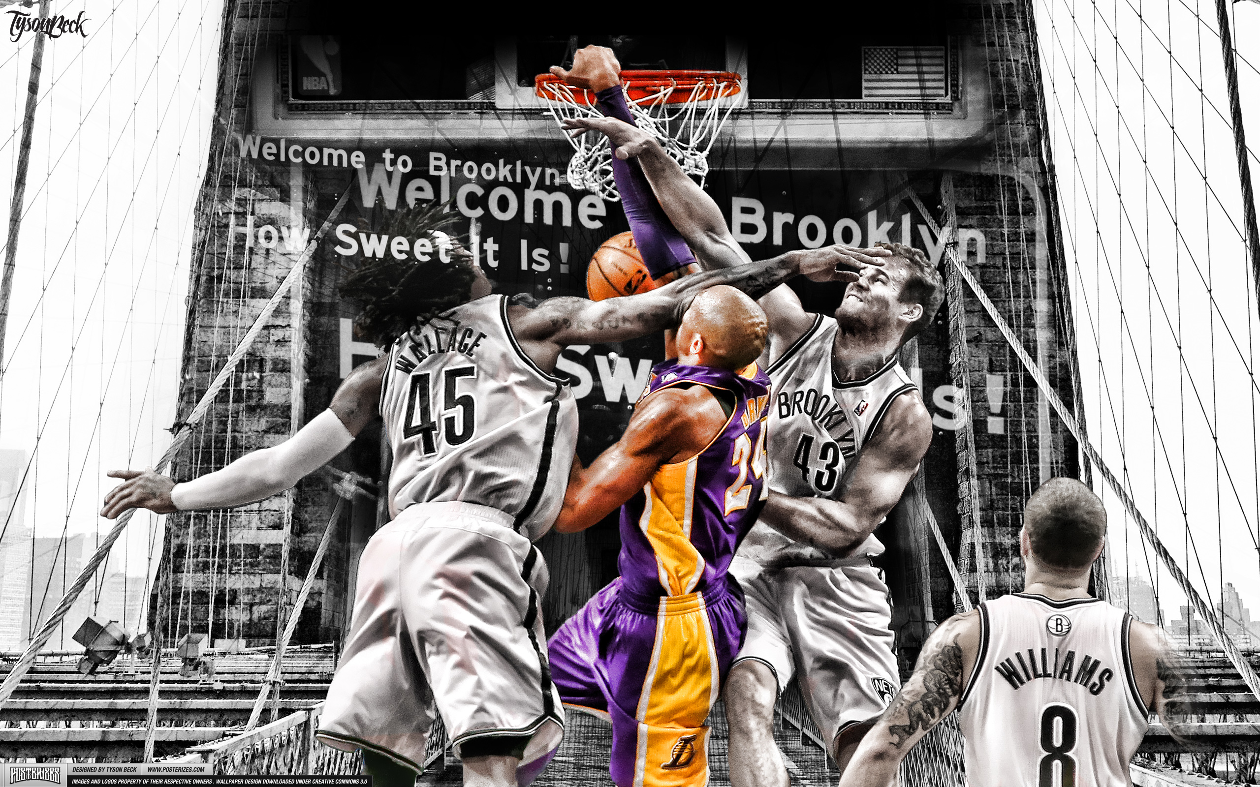 Kobe Bryant Dunks On Brooklyn Wallpaper Posterizes