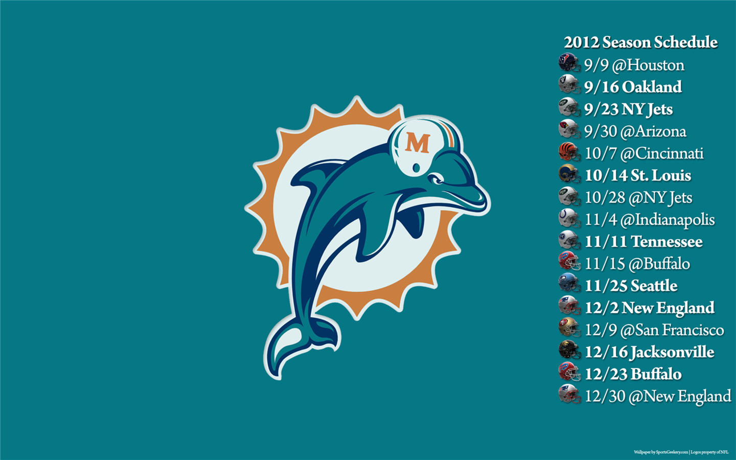 Logo Miami Dolphins Team Nfl Wallpaper With Resolution