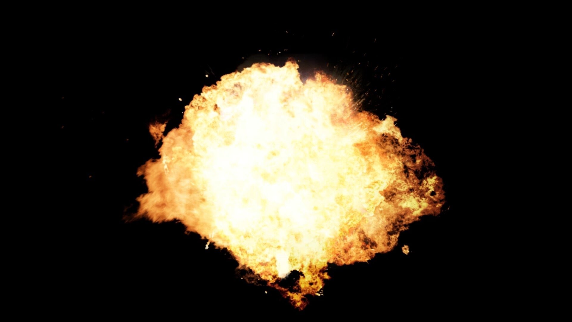 Big Fire Explosion Black And Green Background