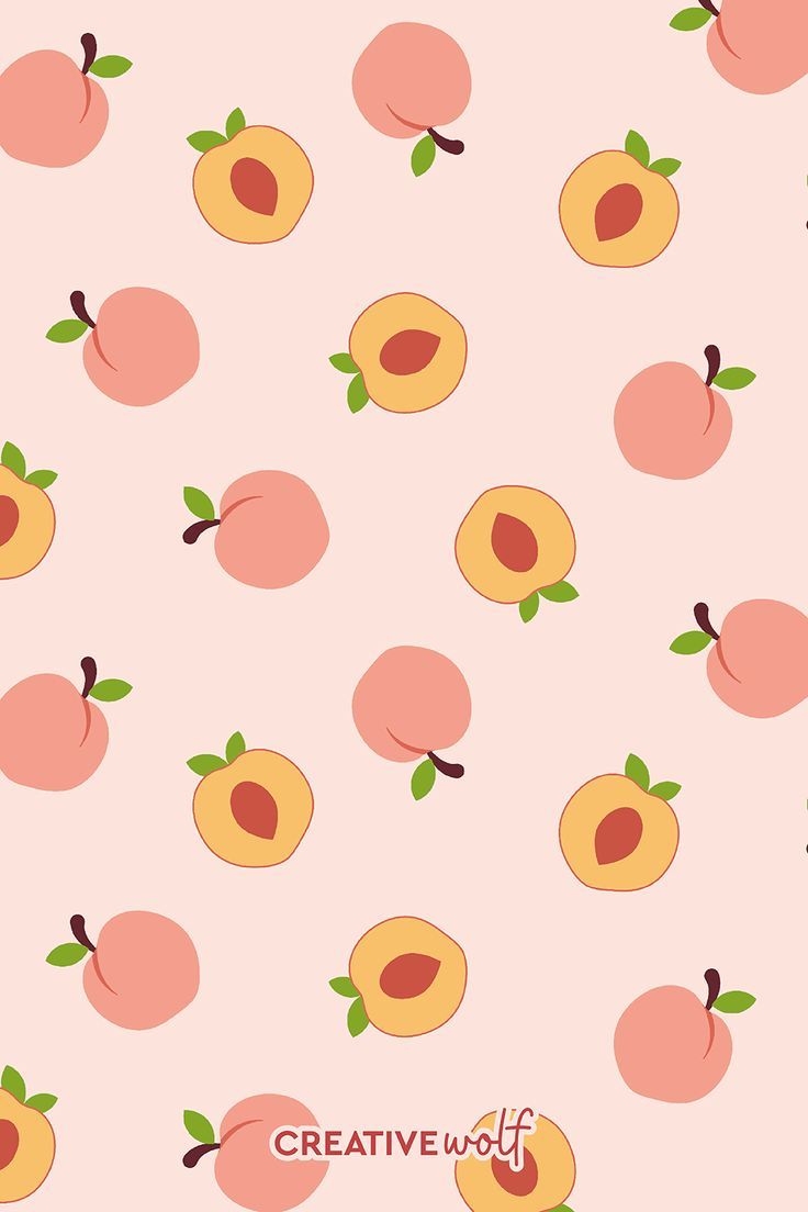 Cute Peaches Pattern With Pastel Pink Background Wallpaper