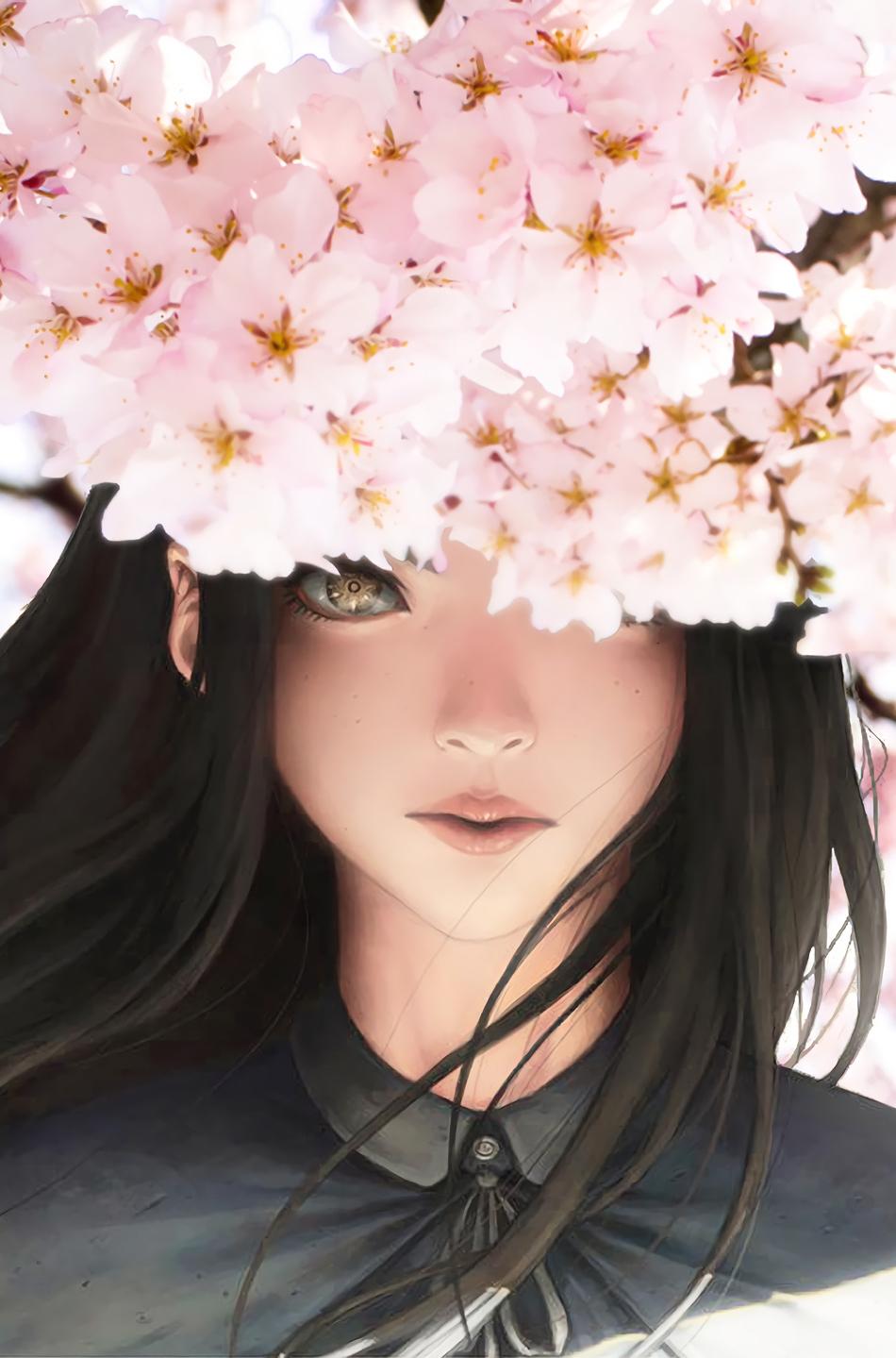 Wallpaper Anime Girl Original Cherry Blossom
