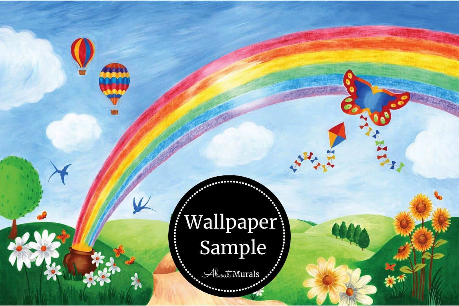 Rainbow Wallpaper Sample For Kids Walls About Murals
