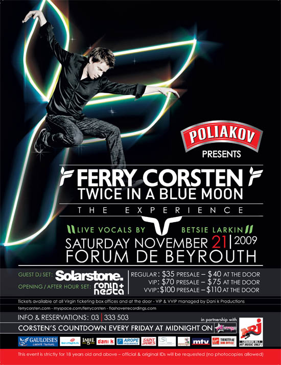Ferry Corsten Twice in a Blue Moon Live in Beirut Beirut The