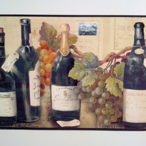 Wine And Grapes Wallpaper Border By Village Home Wall Decors