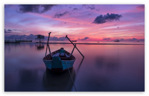 Boat At Sunrise HD Wallpaper For Standard Fullscreen Uxga Xga