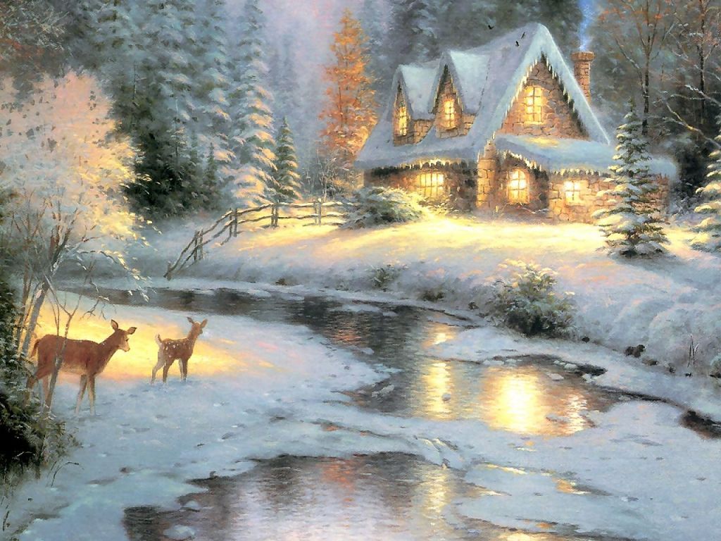 [69+] Thomas Kinkade Christmas Wallpaper on WallpaperSafari