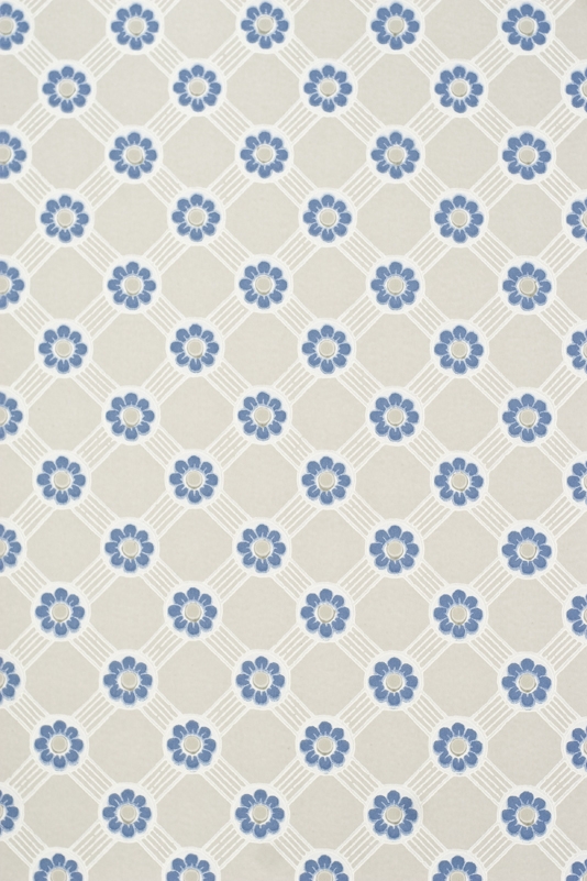 Blue And White Trellis Wallpaper